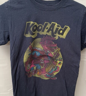 Kool-Aid Retro Graphic T-Shirt Kraft Unisex Adult XS Blue Vintage Style Tee